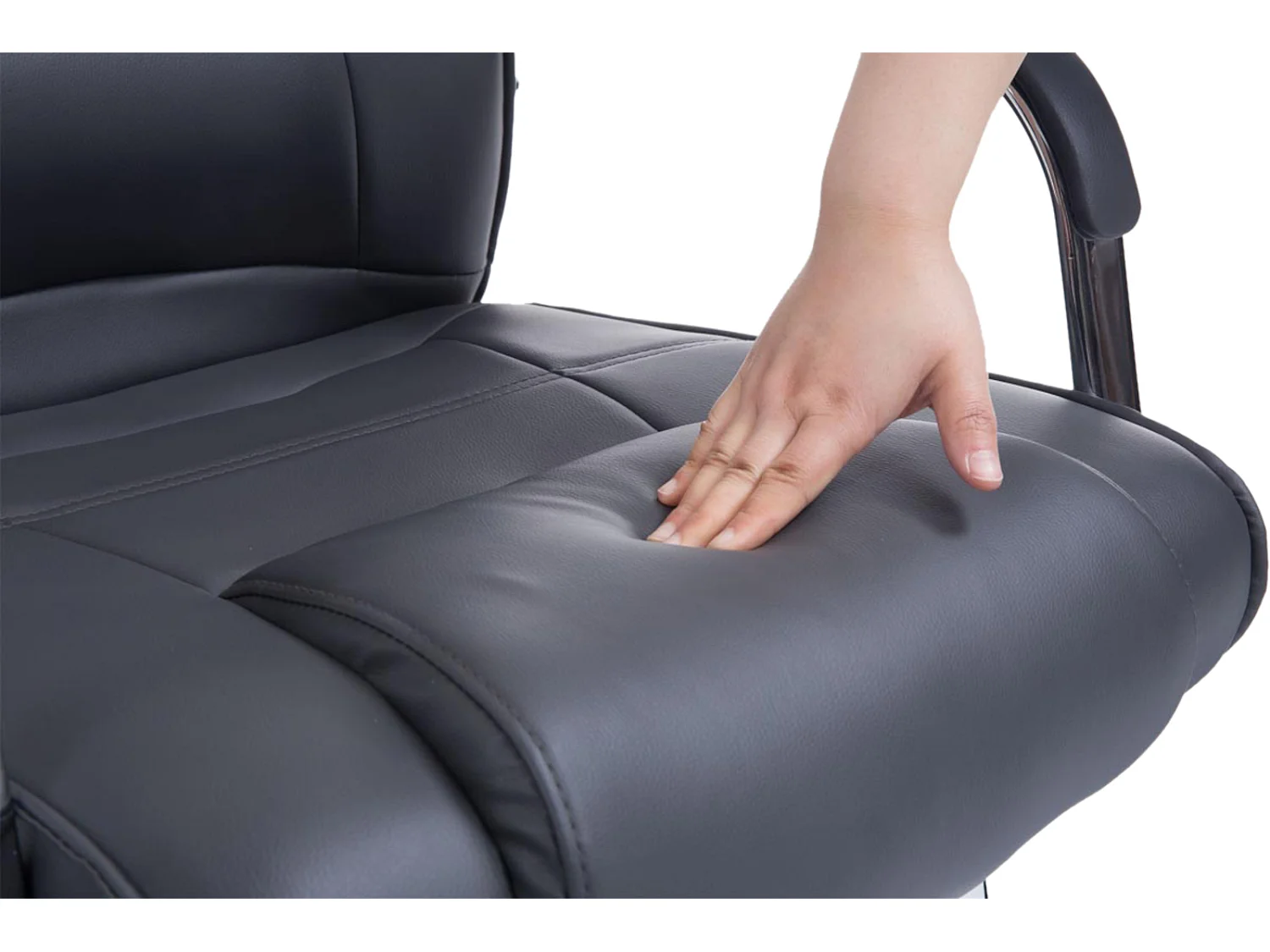 Lot de 2  chaises oscillantes - Similicuir & Nature - Gris - Attila