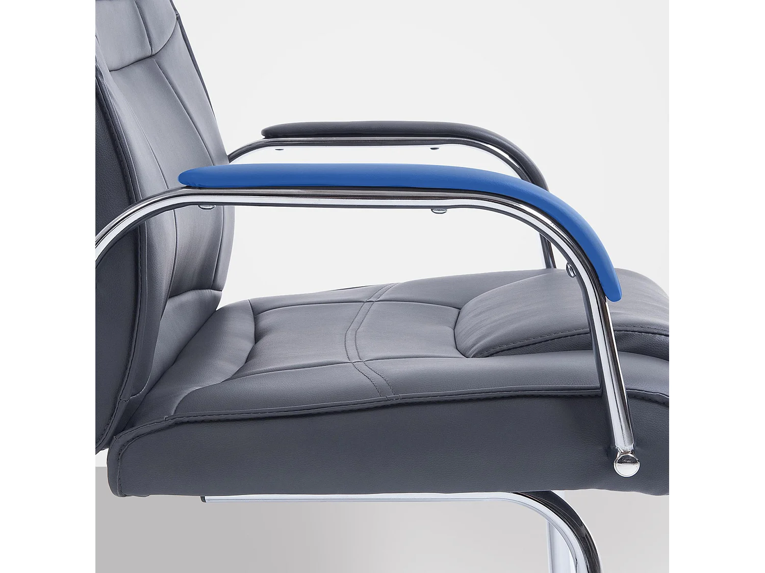 Lot de 2  chaises oscillantes - Similicuir & Nature - Gris - Attila