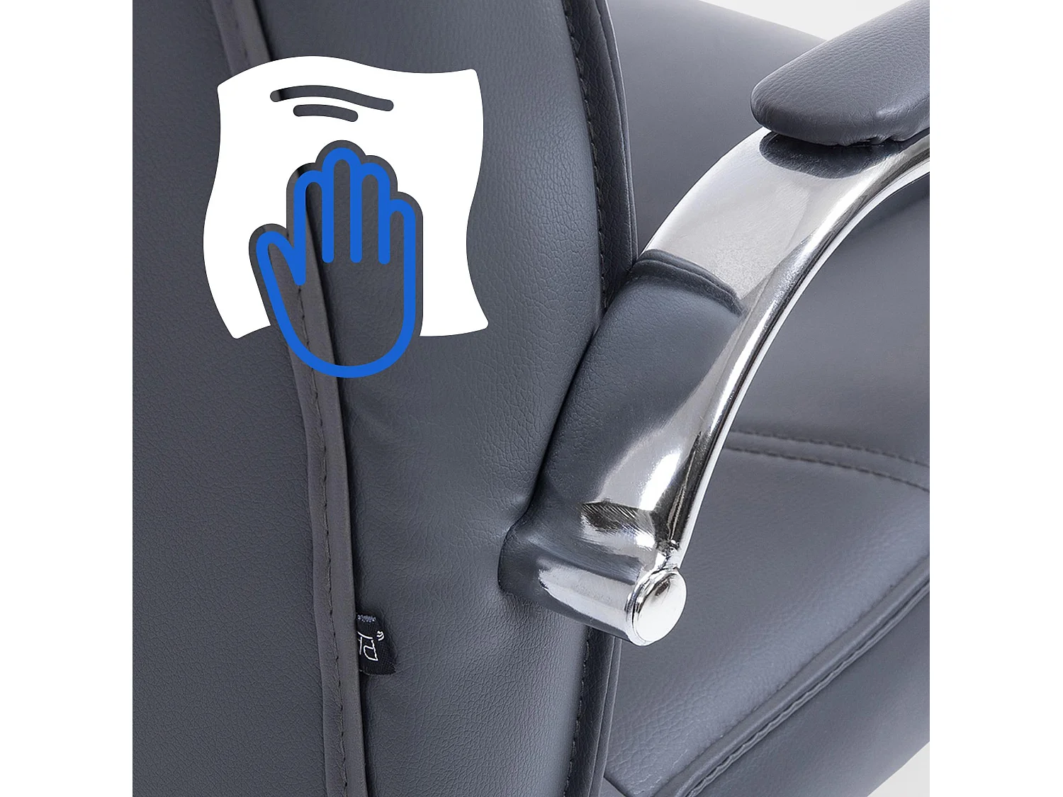 Lot de 2  chaises oscillantes - Similicuir & Nature - Gris - Attila