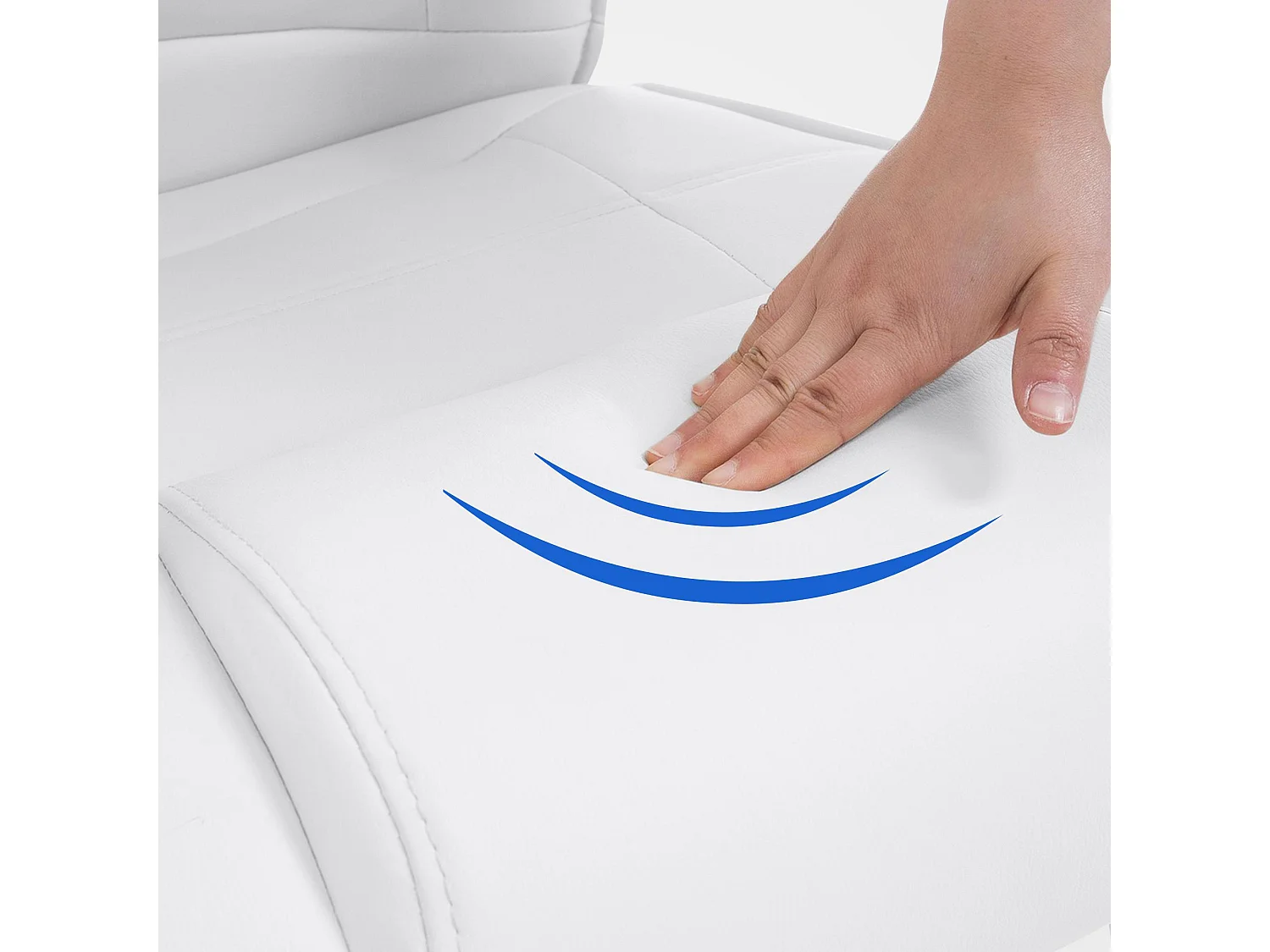 chaises oscillantes - Similicuir & Acier inoxydable - Blanc - Attila