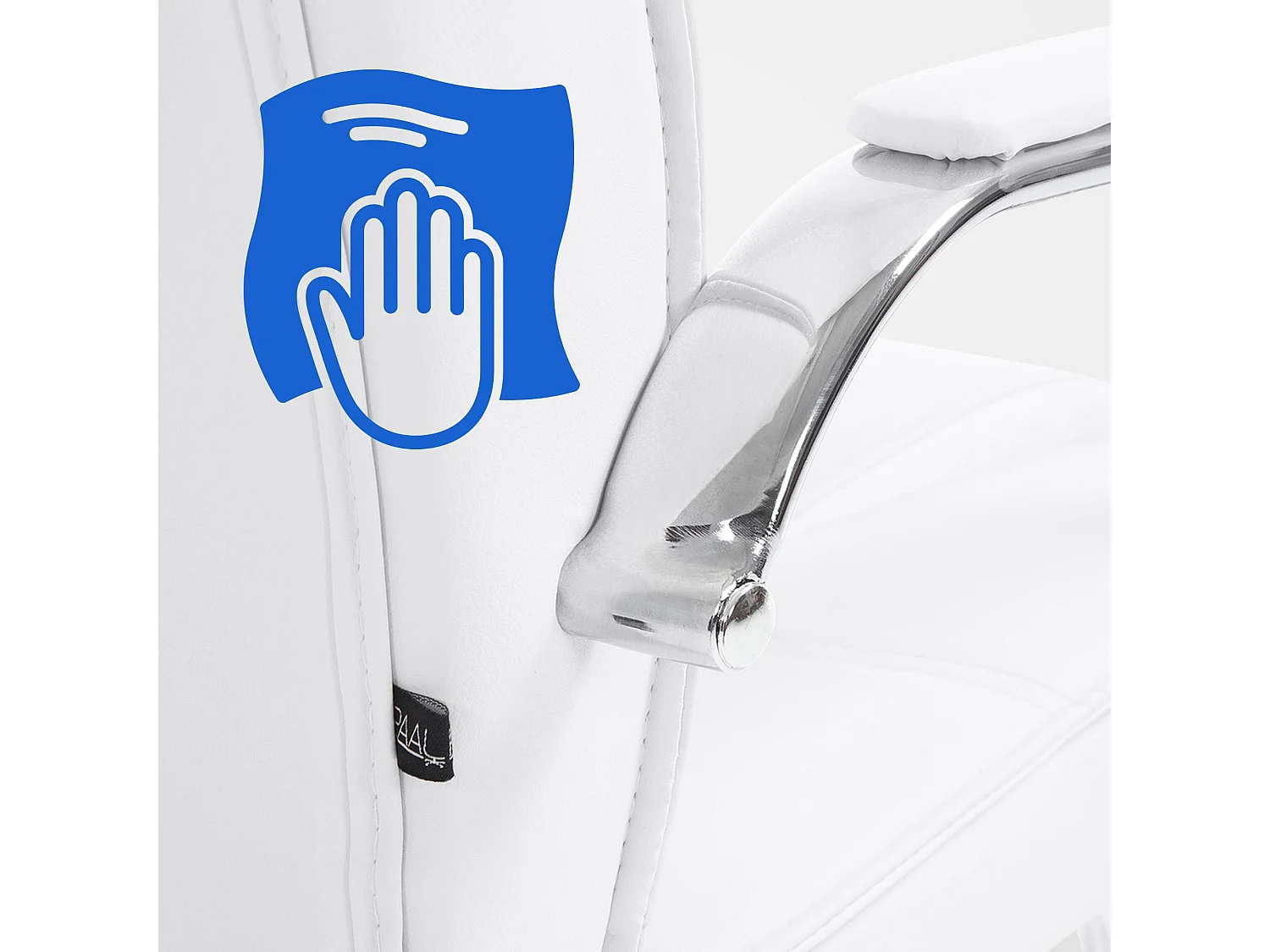 chaises oscillantes - Similicuir & Acier inoxydable - Blanc - Attila