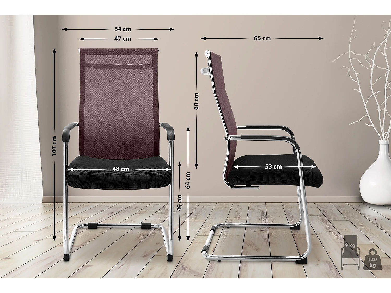 chaises oscillantes - Similicuir & Métal chromé - Marron - Brenda