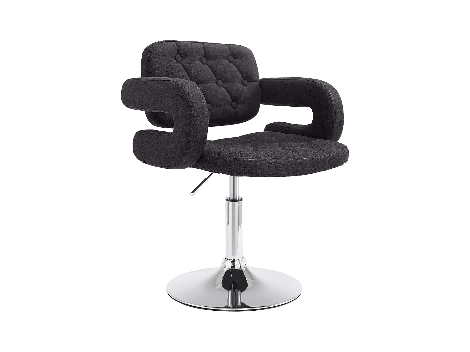 Fauteuil pivotant - Tissu & Antique clair - Noir - Dublin