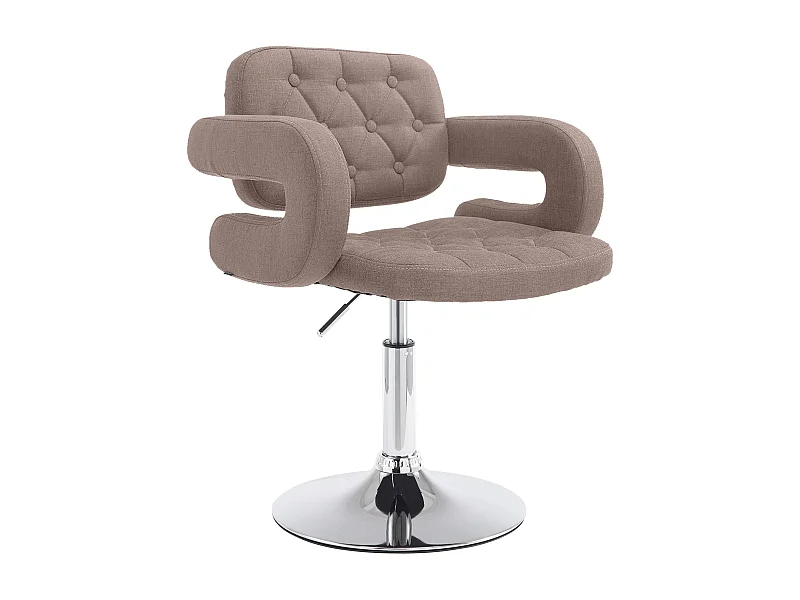 Fauteuil pivotant - Tissu & Métal chromé - Taupe - Dublin