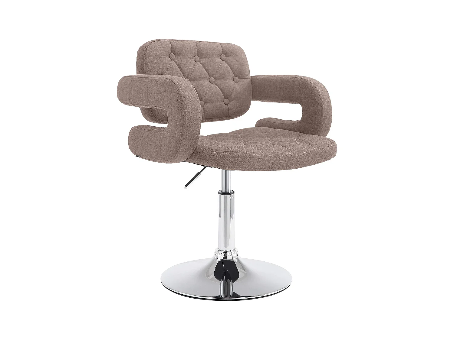 Fauteuil pivotant - Tissu & Métal chromé - Taupe - Dublin