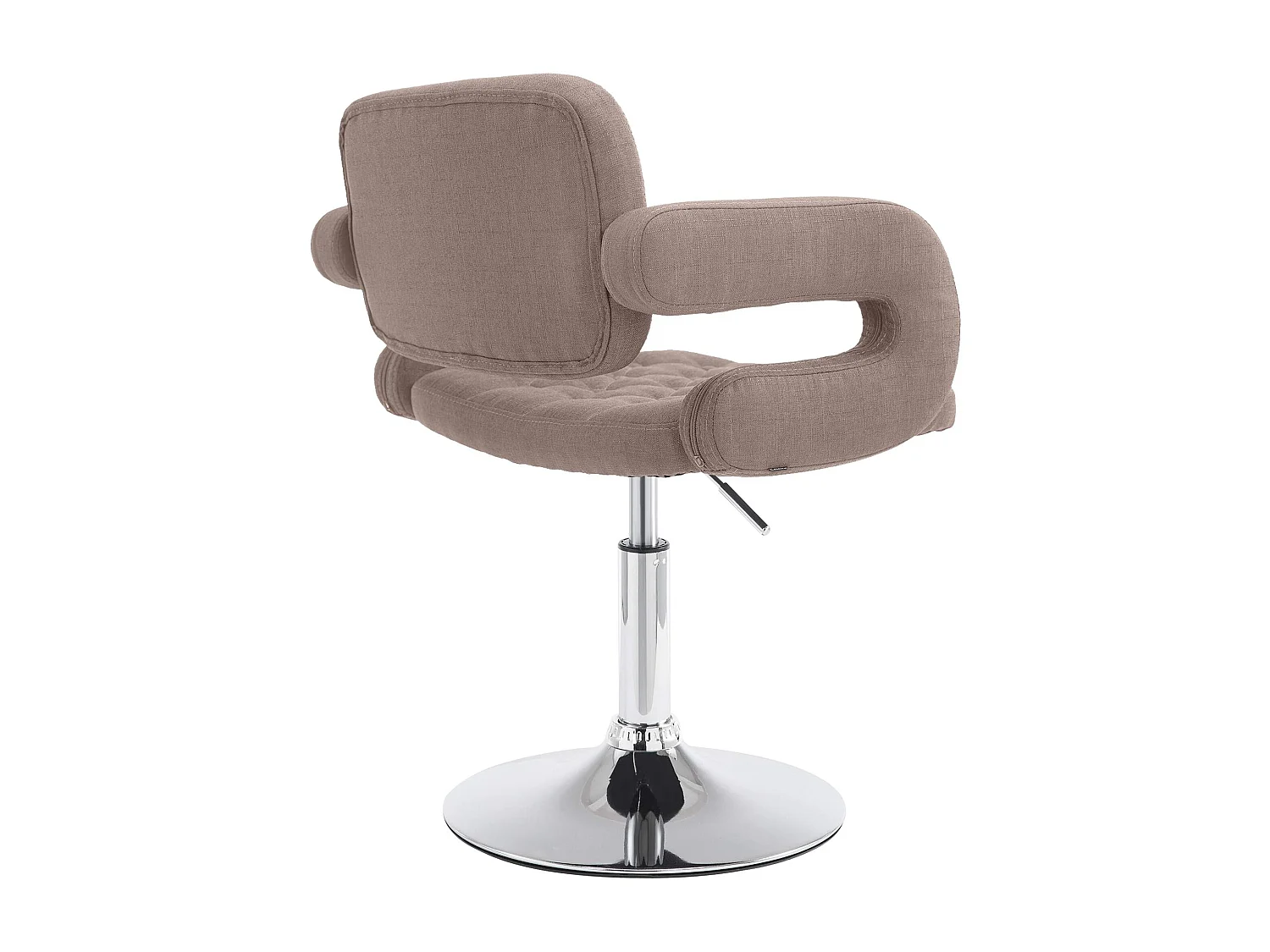 Fauteuil pivotant - Tissu & Métal chromé - Taupe - Dublin