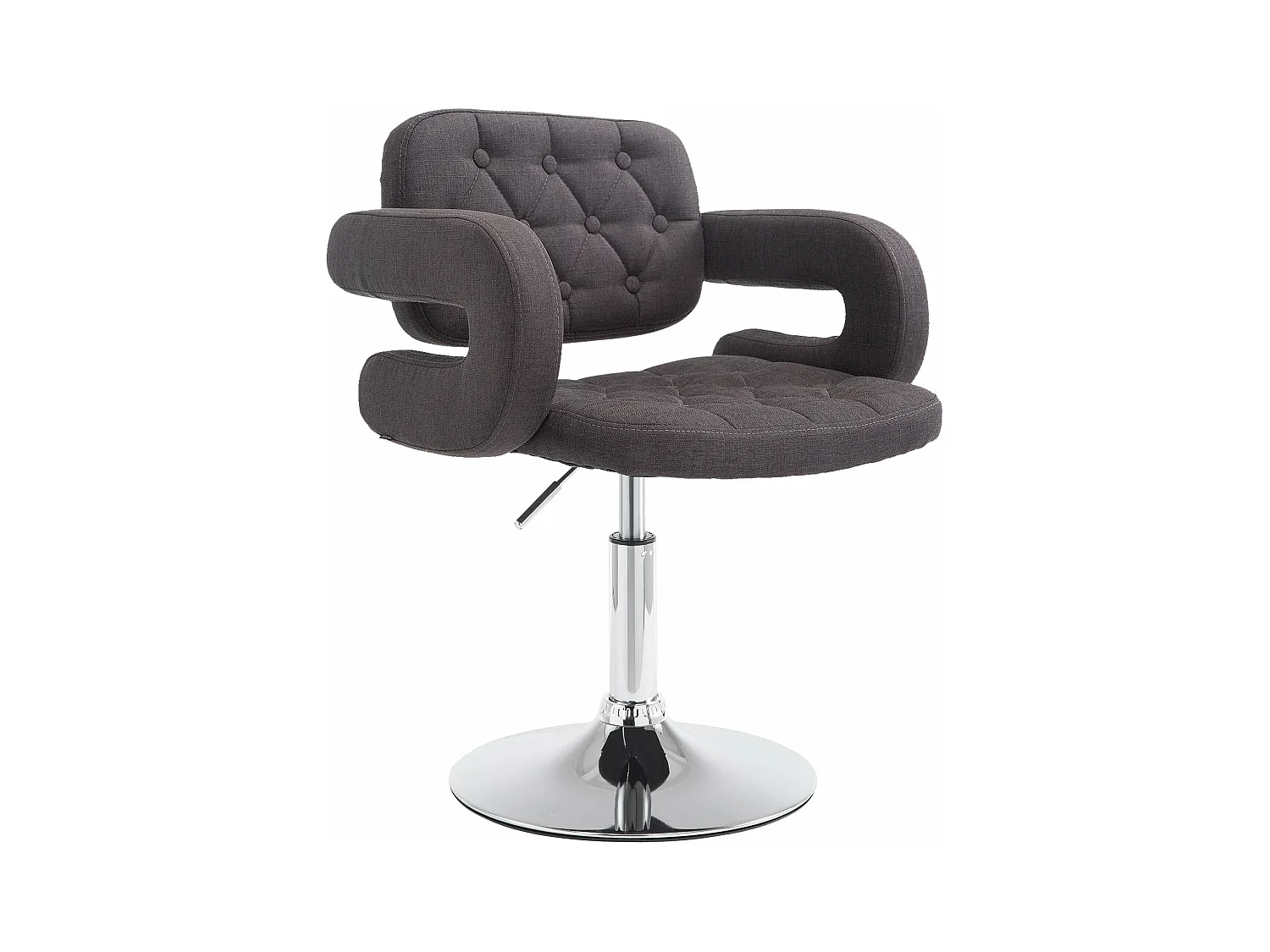 Fauteuil pivotant - Tissu & Antique clair - Gris foncé - Dublin