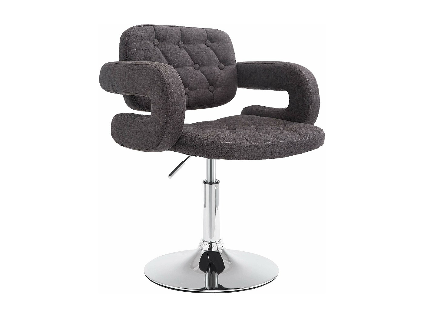 Fauteuil Pivotant LACARA II Gris En Tissu Polyester - Design Arrondi, Assise Confortable, Charge Max 120 Kg - 7