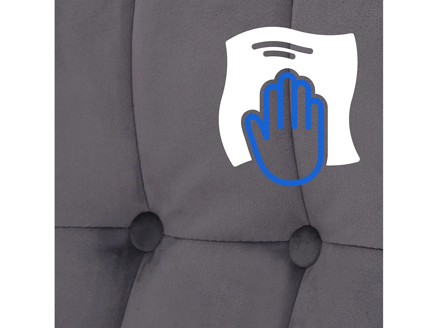 Fauteuil à bascule - Velours - Noyer / Gris - Saltillo