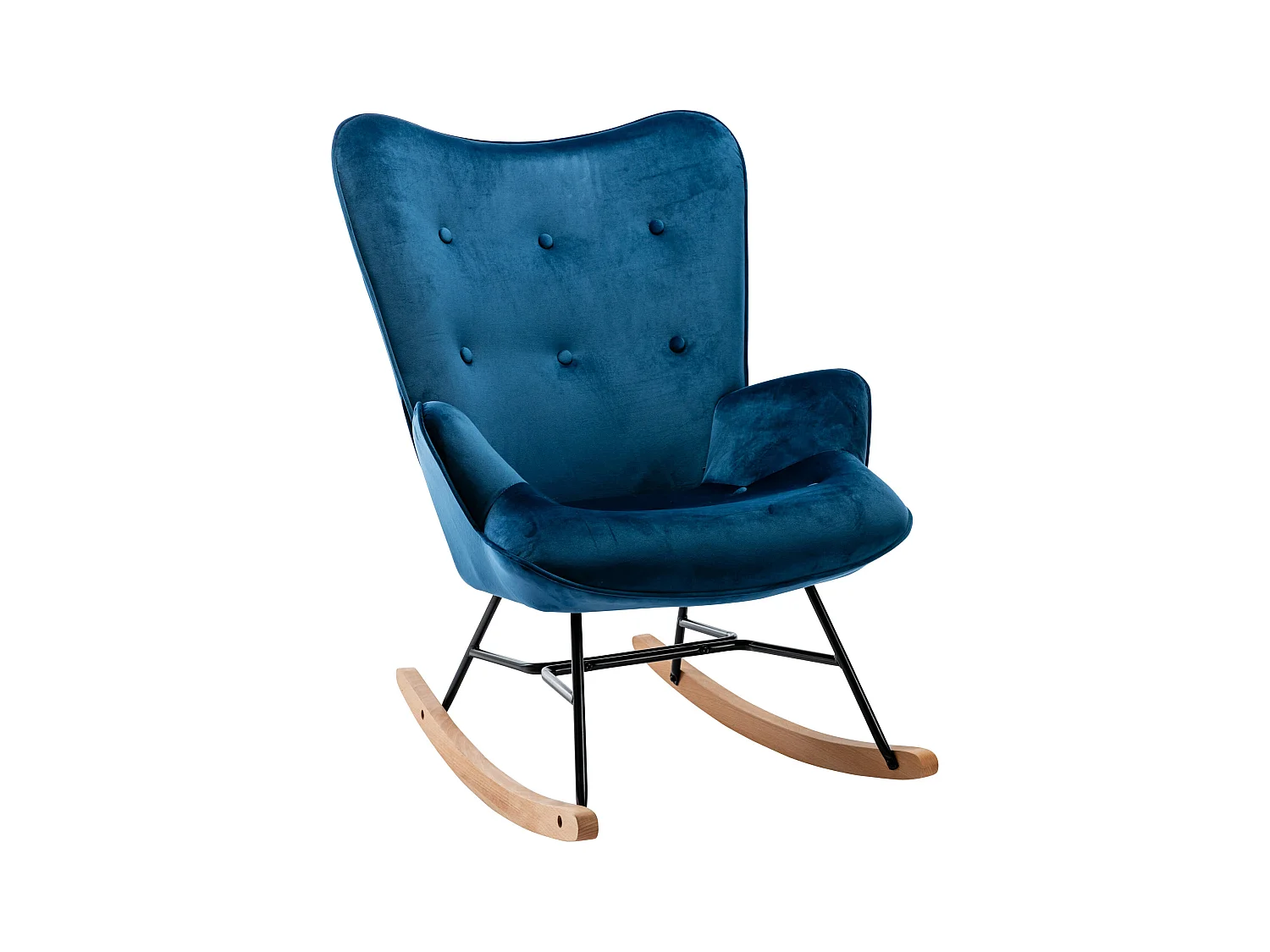 Chaise à bascule - Velours & Métal - Bleu - Sanka