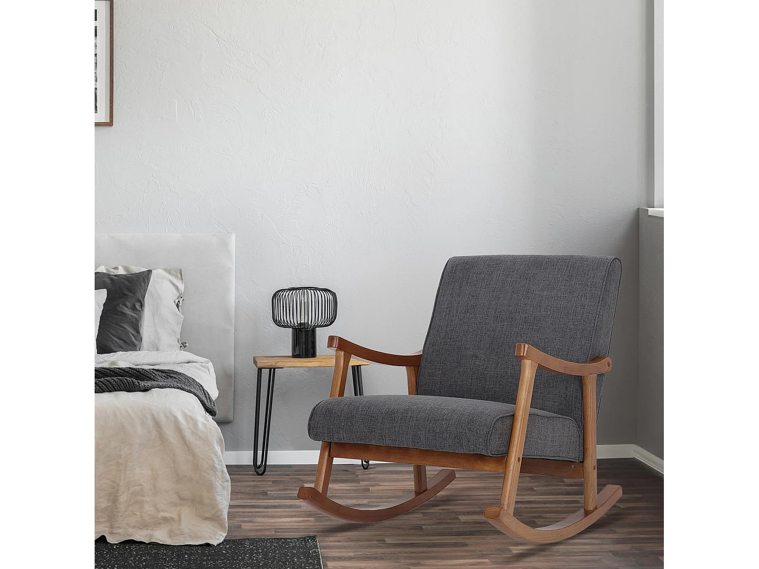 Fauteuil à bascule - Tissu & Nature - Gris clair - Morelia