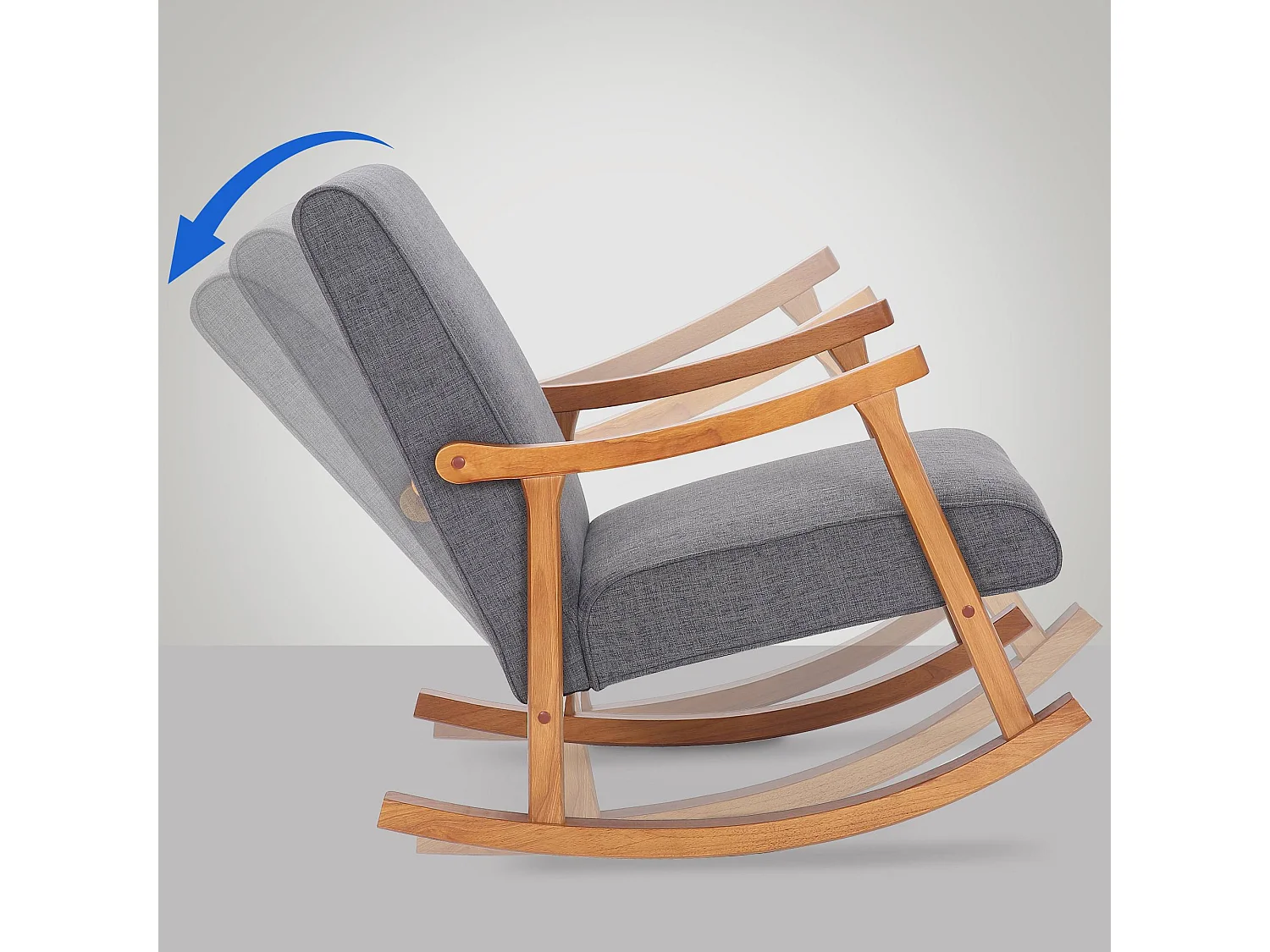 Fauteuil à bascule - Tissu & Nature - Gris clair - Morelia