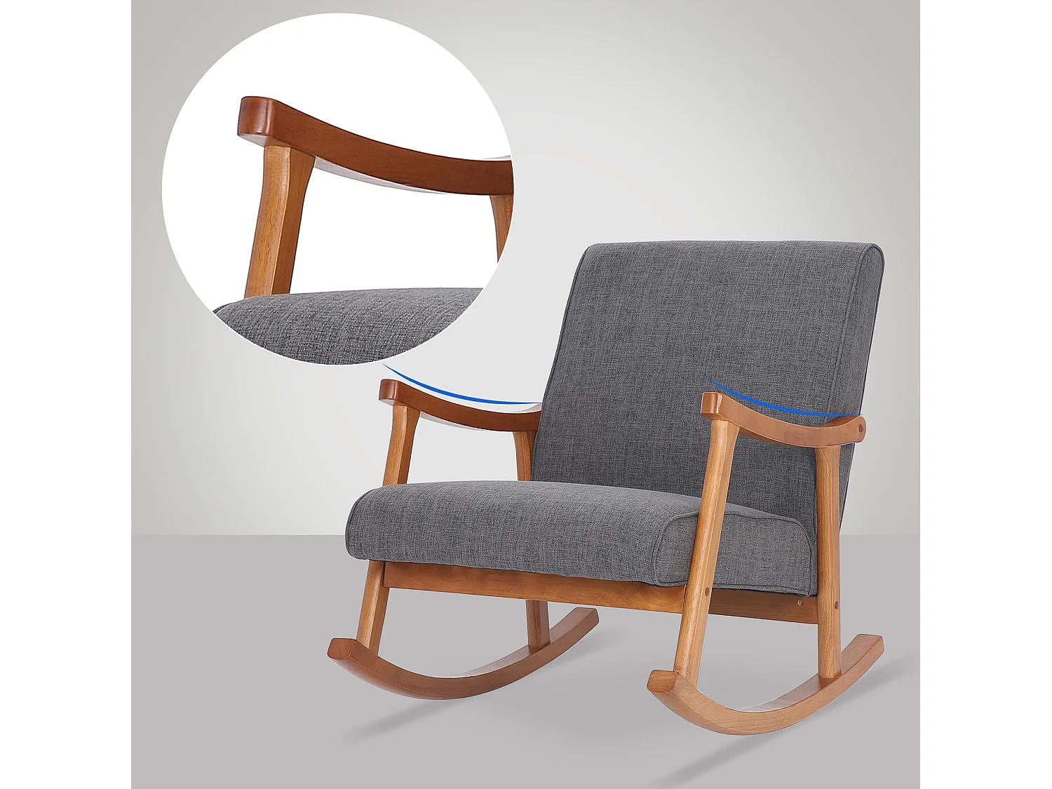 Fauteuil à bascule - Tissu & Nature - Gris clair - Morelia