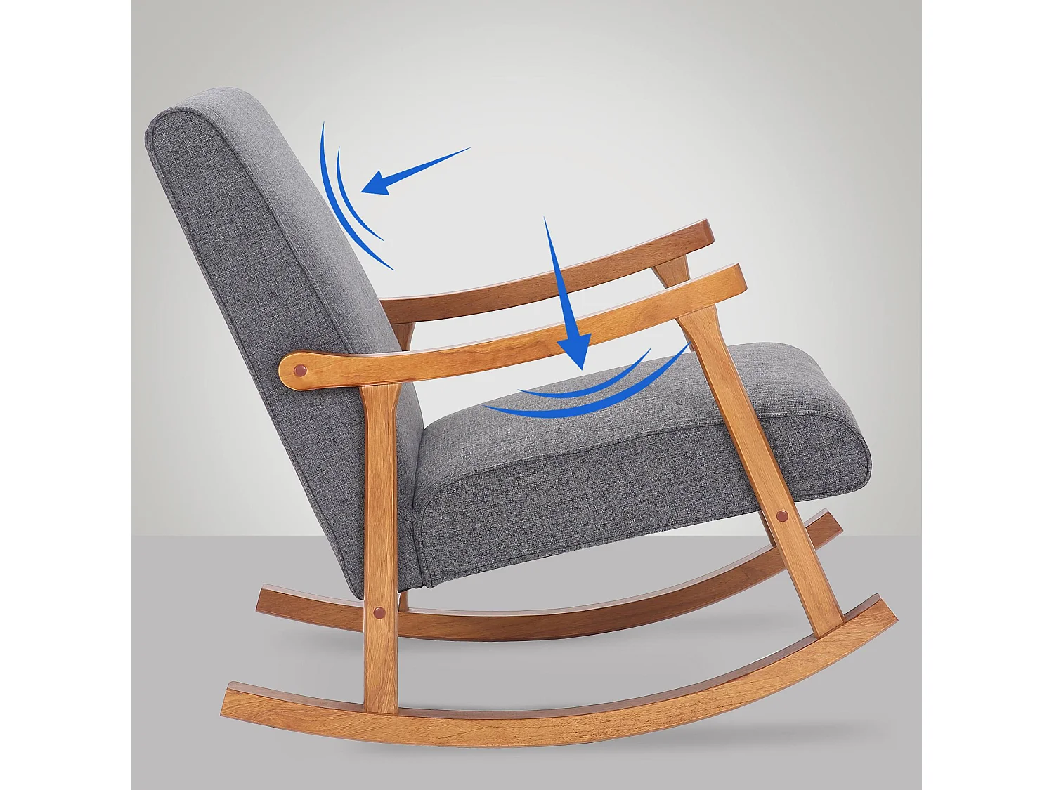 Fauteuil à bascule - Tissu & Nature - Gris clair - Morelia