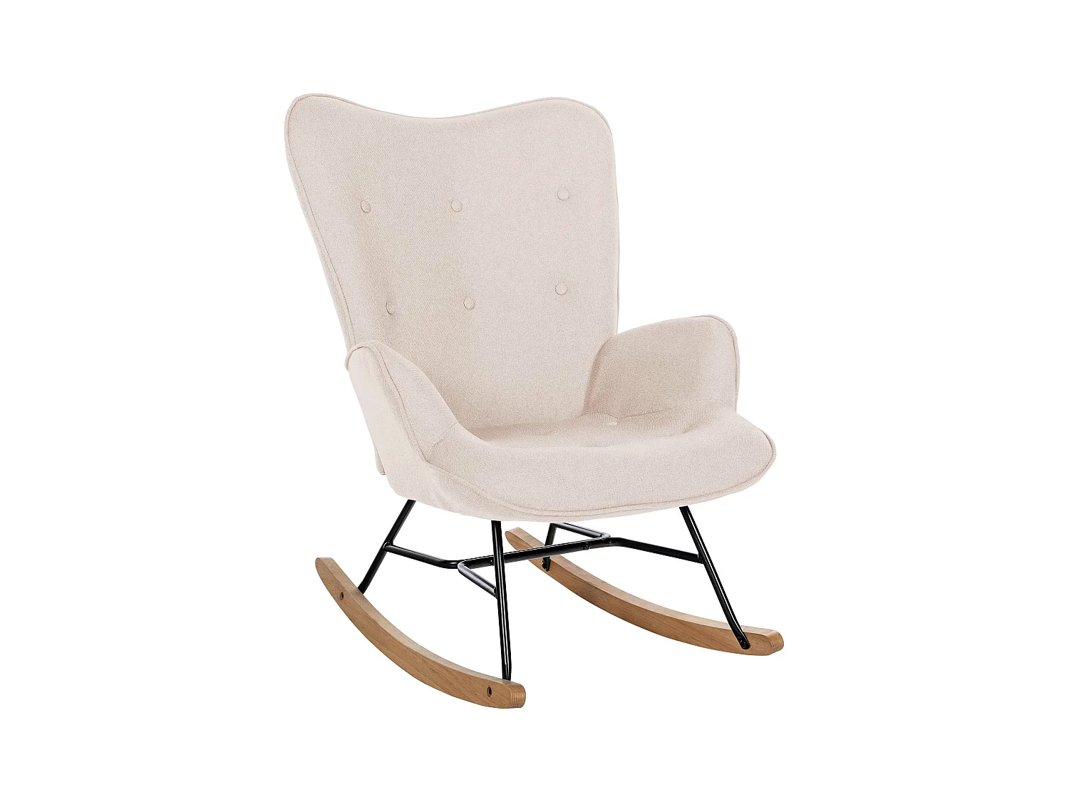 Chaise à bascule - Tissu & Métal - Crème - Sanka