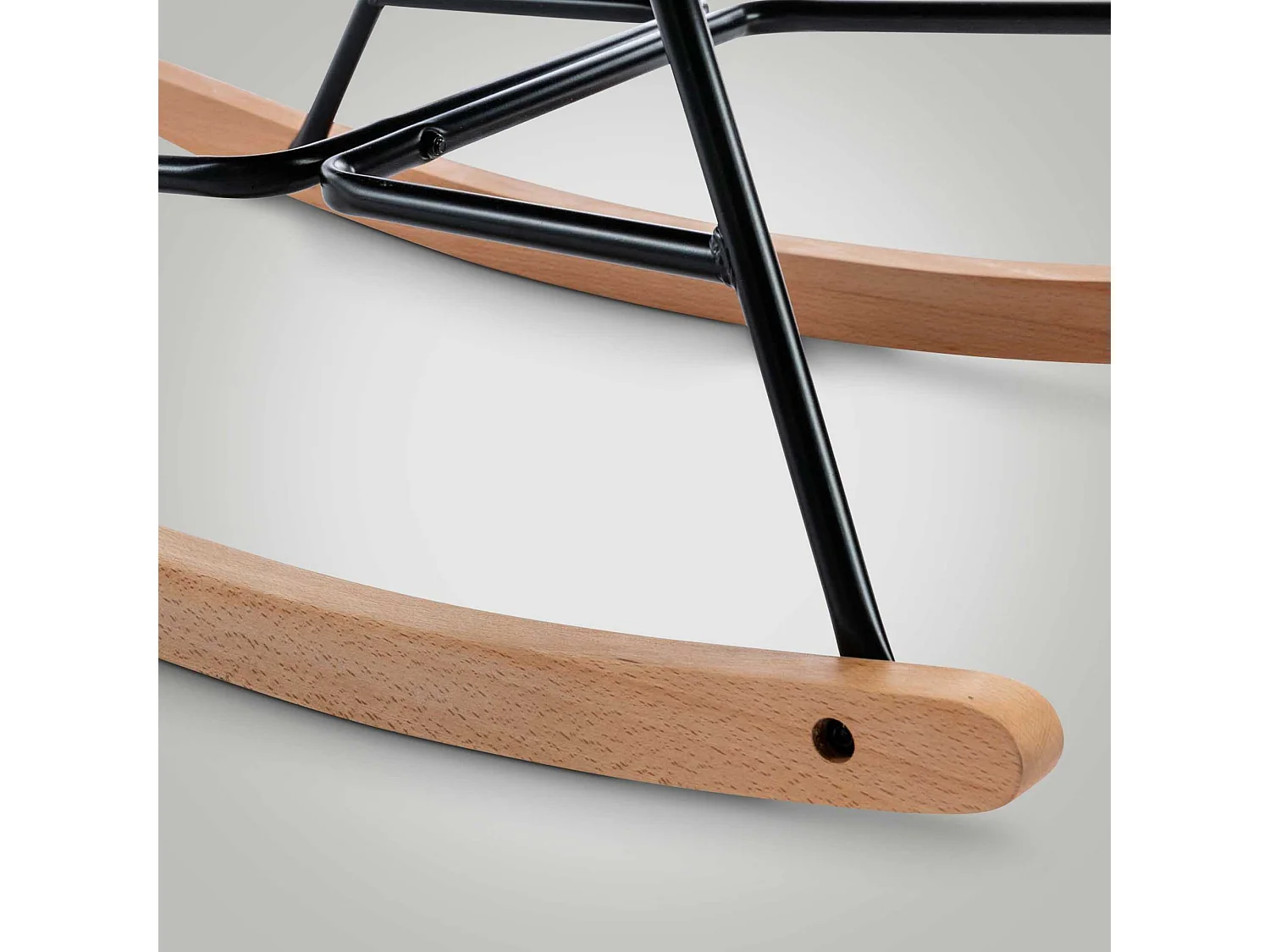 Chaise à bascule - Tissu & Métal - Crème - Sanka