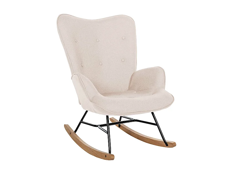 Chaise à bascule - Tissu & Métal - Crème - Sanka