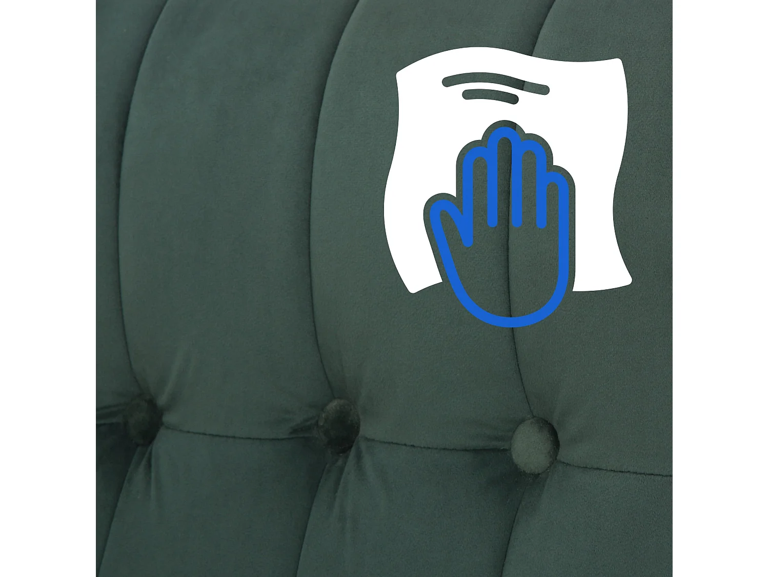 Fauteuil à bascule - Velours - Noyer / Vert - Saltillo