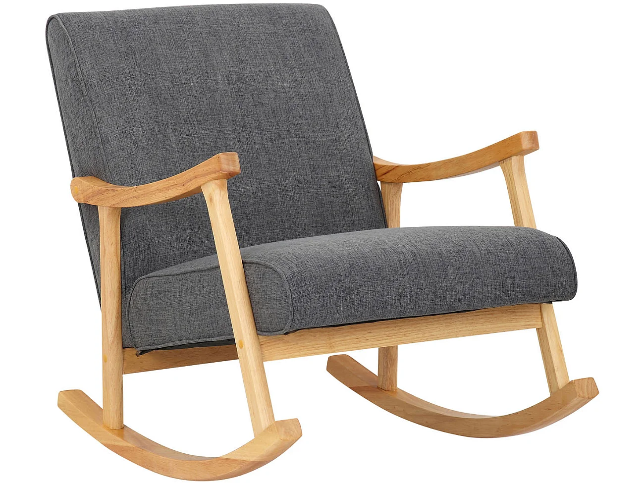 Chaise à bascule - Tissu & Bois - Gris clair - Morelia