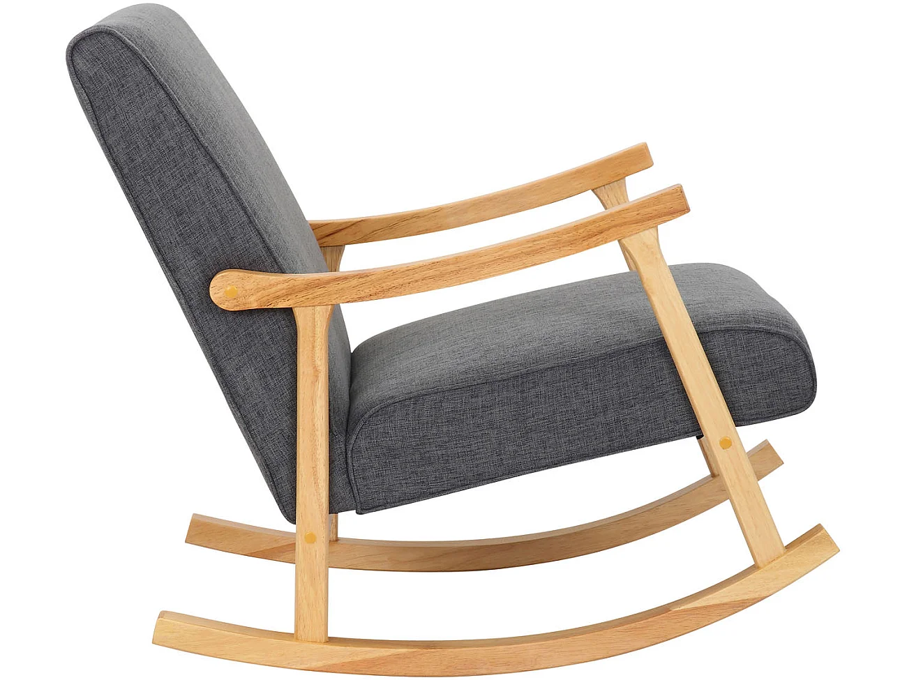 Chaise à bascule - Tissu & Bois - Gris clair - Morelia