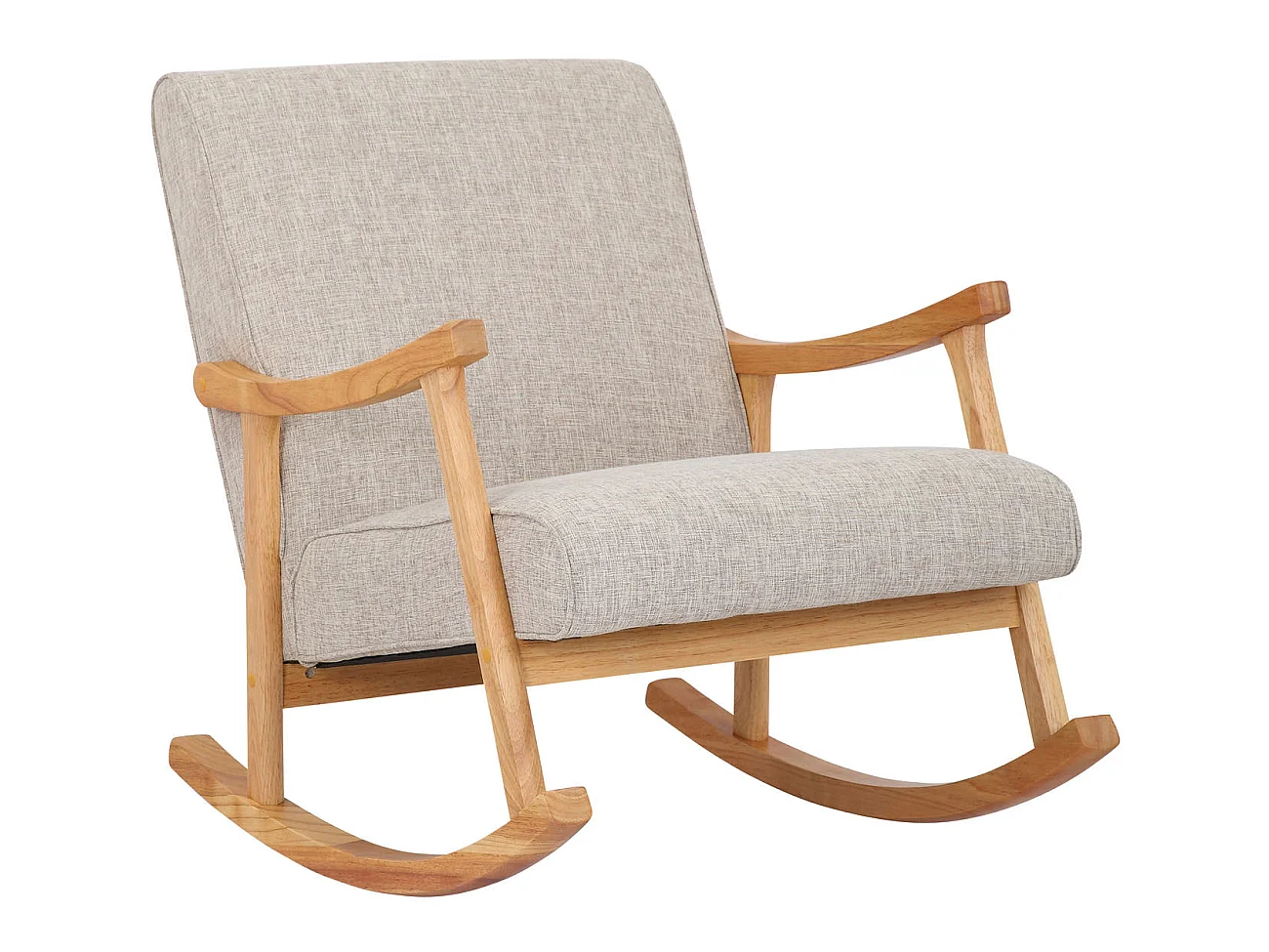 Chaise à bascule - Tissu & Bois - Crème - Morelia