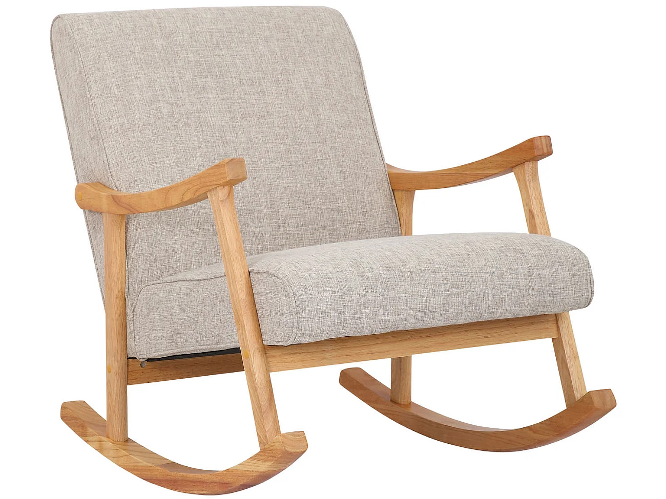 Chaise à bascule - Tissu & Bois - Crème - Morelia