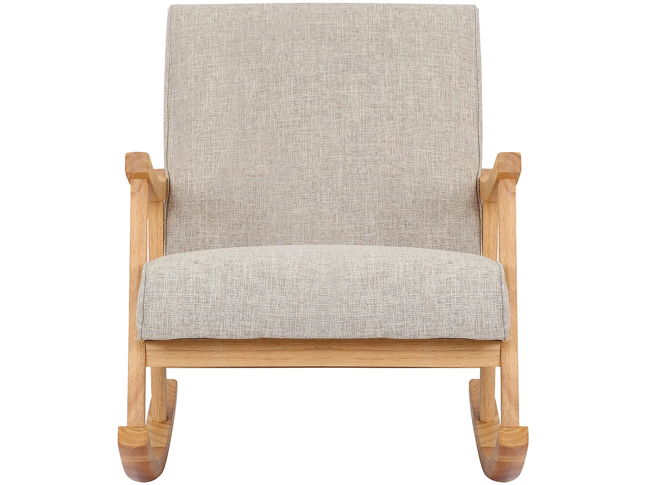 Chaise à bascule - Tissu & Bois - Crème - Morelia