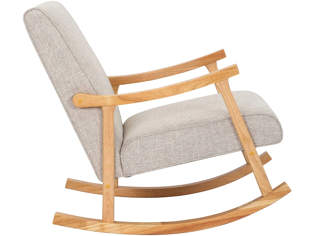 Chaise à bascule - Tissu & Bois - Crème - Morelia