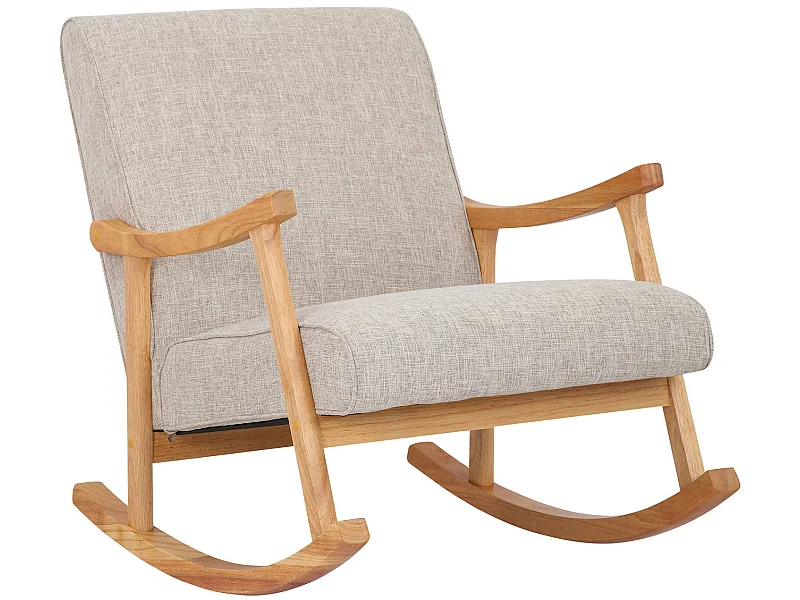 Chaise à bascule - Tissu & Bois - Crème - Morelia