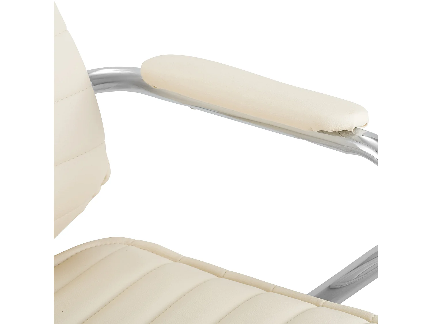 Cadeira de escritório Rako em imitação de pele creme