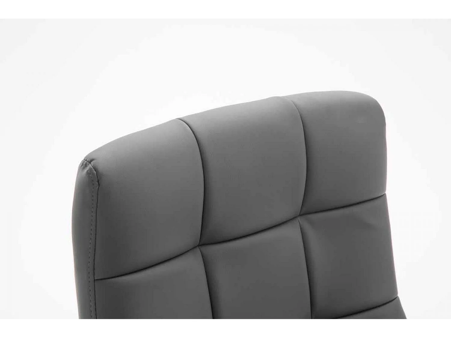 Chaise de bureau - Similicuir & Métal chromé - Gris - Mikos