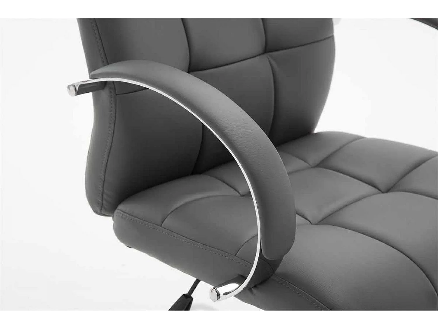 Chaise de bureau - Similicuir & Métal chromé - Gris - Mikos