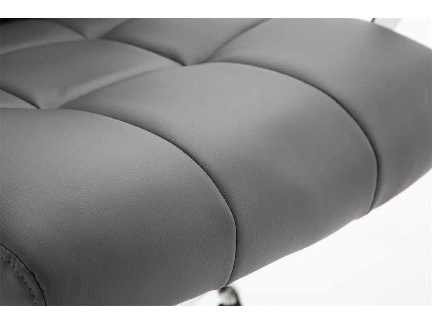 Chaise de bureau - Similicuir & Métal chromé - Gris - Mikos