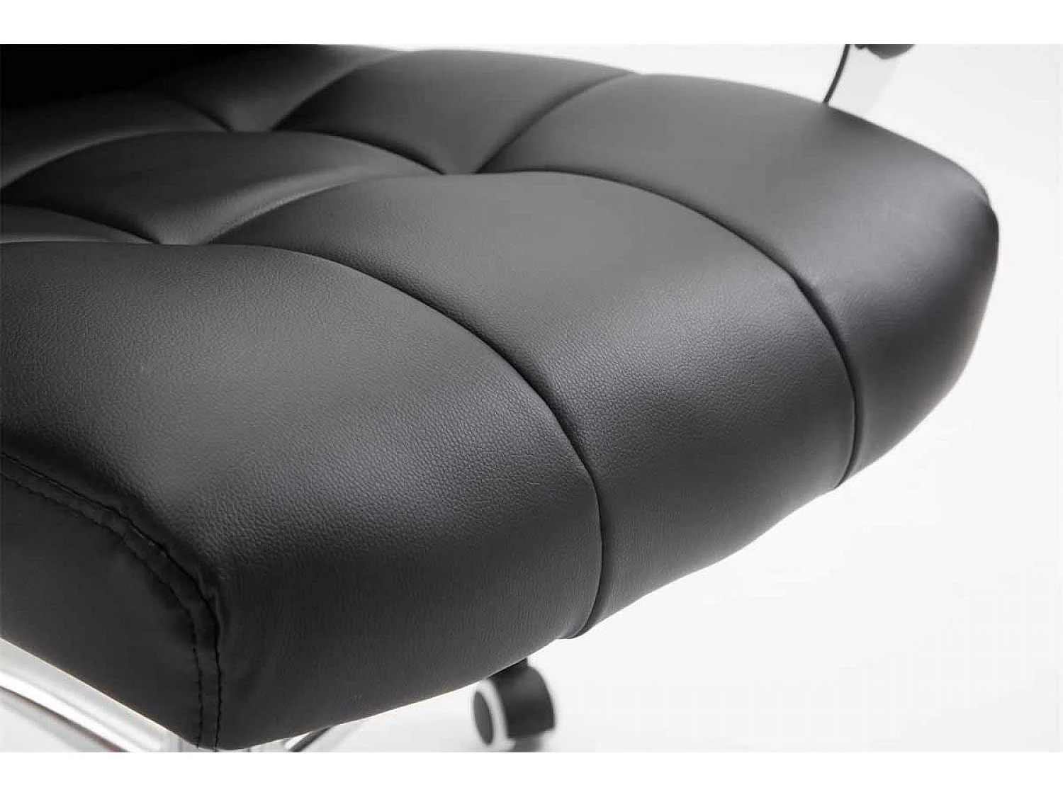 Chaise de bureau - Similicuir & Métal chromé - Noir - Mikos