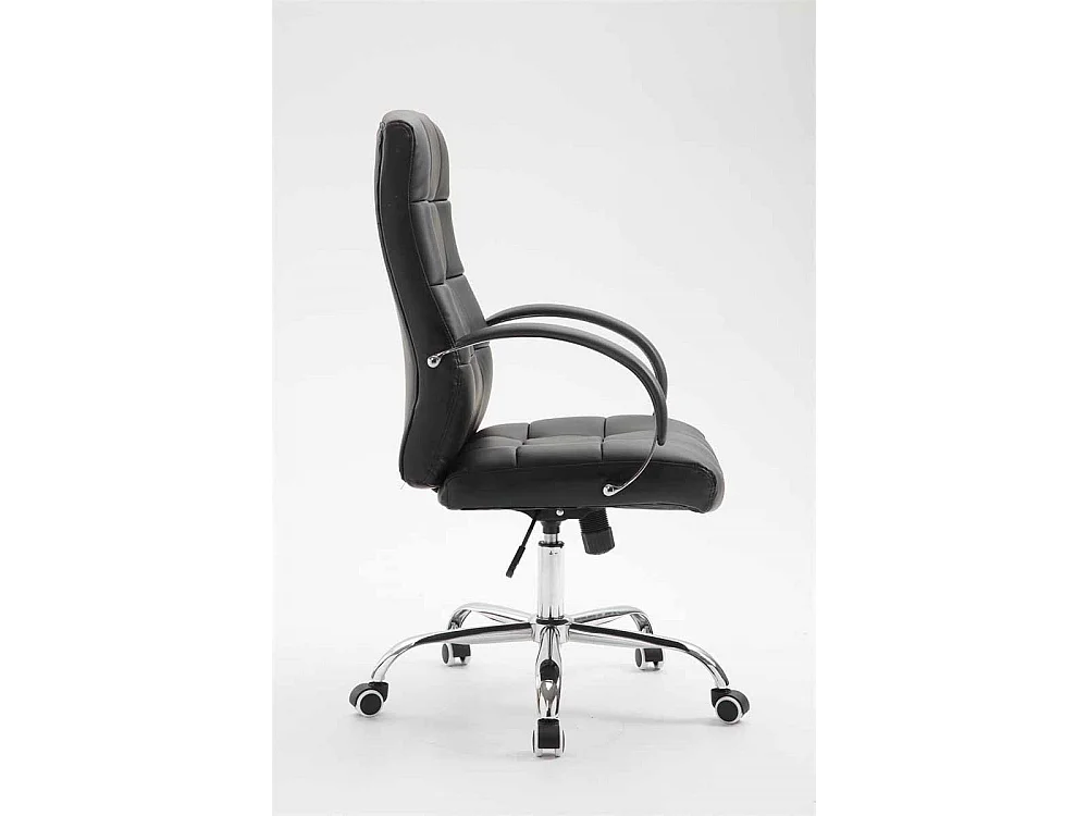 Chaise de bureau - Similicuir & Métal chromé - Noir - Mikos