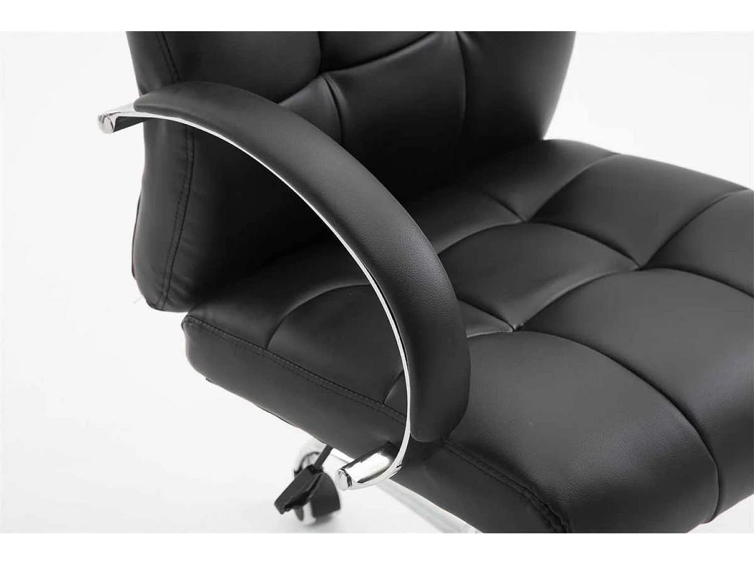 Chaise de bureau - Similicuir & Métal chromé - Noir - Mikos