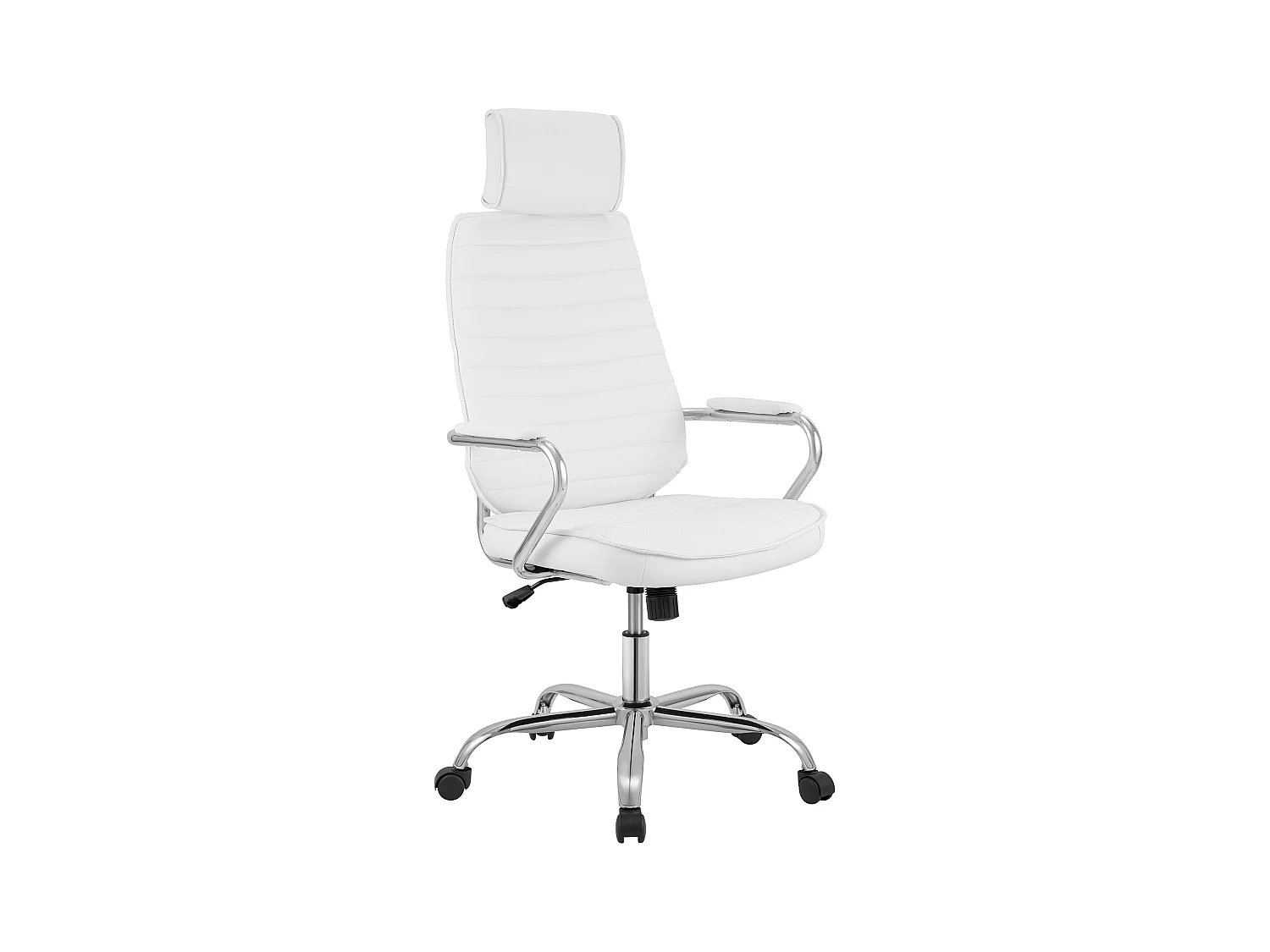 Chaise de bureau - Similicuir - Blanc - Rako