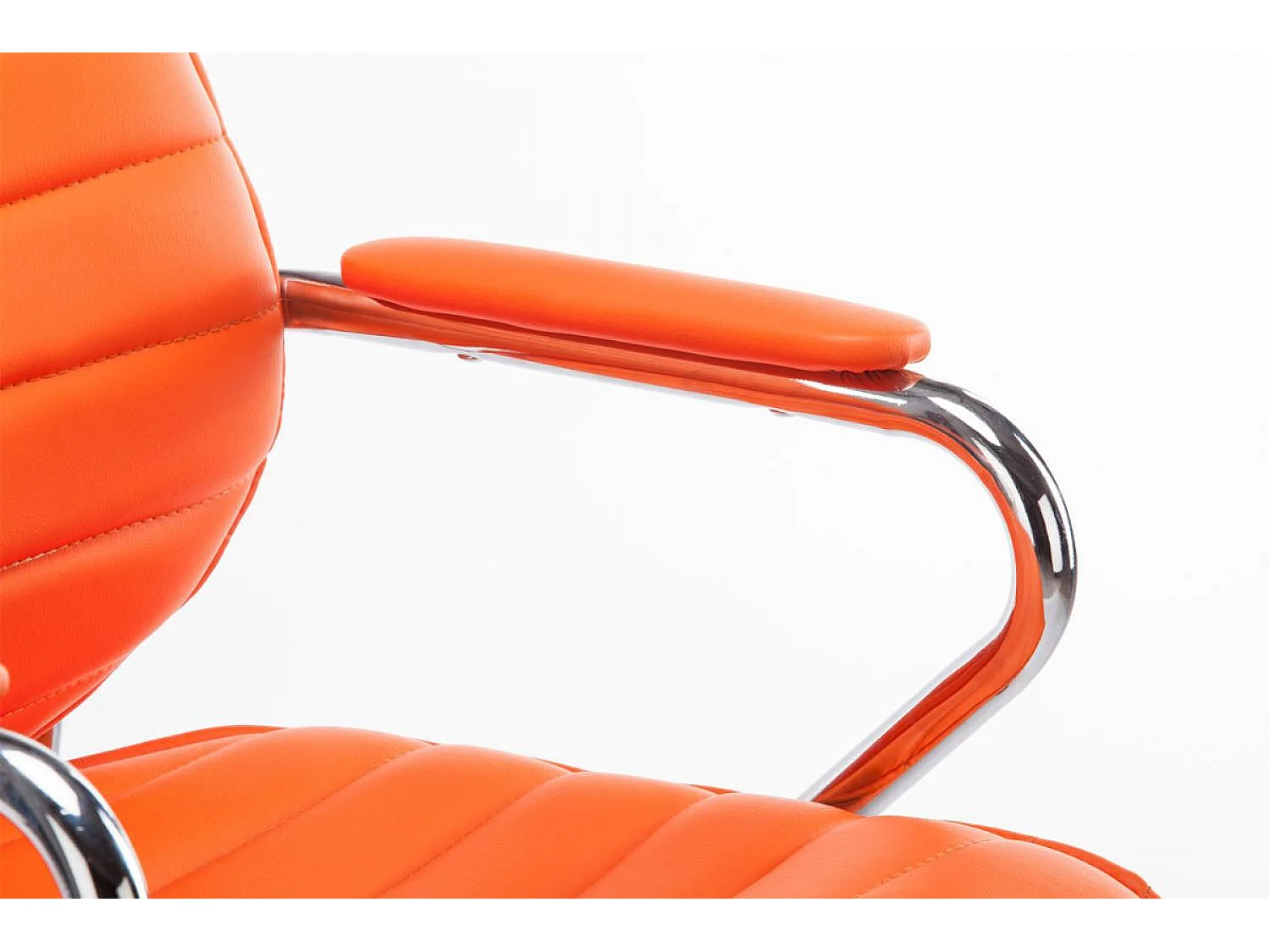 Chaise de bureau - Similicuir & Métal chromé - Orange - Rako