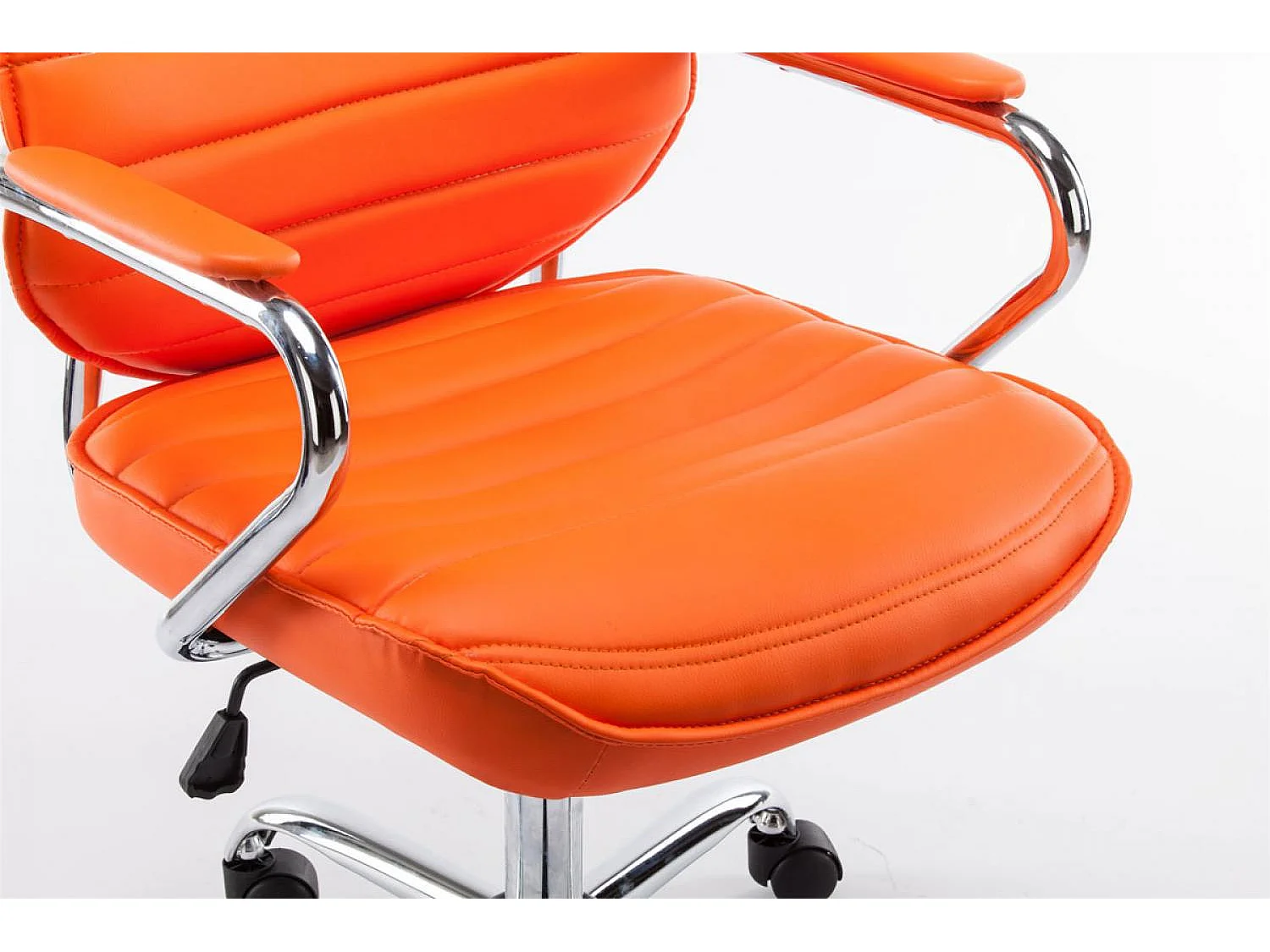 Chaise de bureau - Similicuir & Métal chromé - Orange - Rako