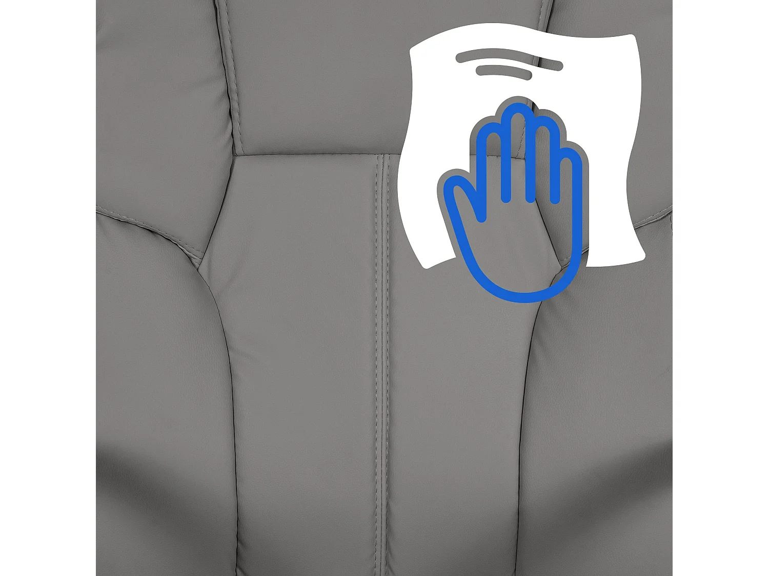 Chaise de bureau - Similicuir & Marron foncé - Gris - XXL Xanthos