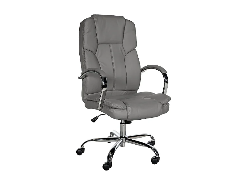 Chaise de bureau - Similicuir & Marron foncé - Gris - XXL Xanthos