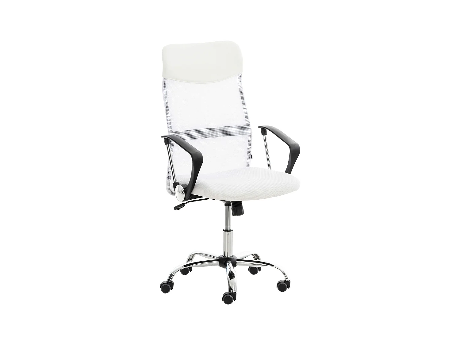 Chaise de bureau - Similicuir & Métal chromé - Blanc - Washington
