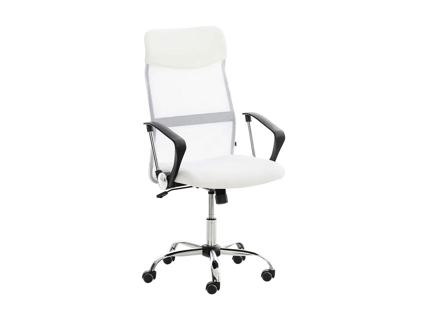 Bureaustoel - Kunstleer & Metaal in chroomoptiek - wit - Washington