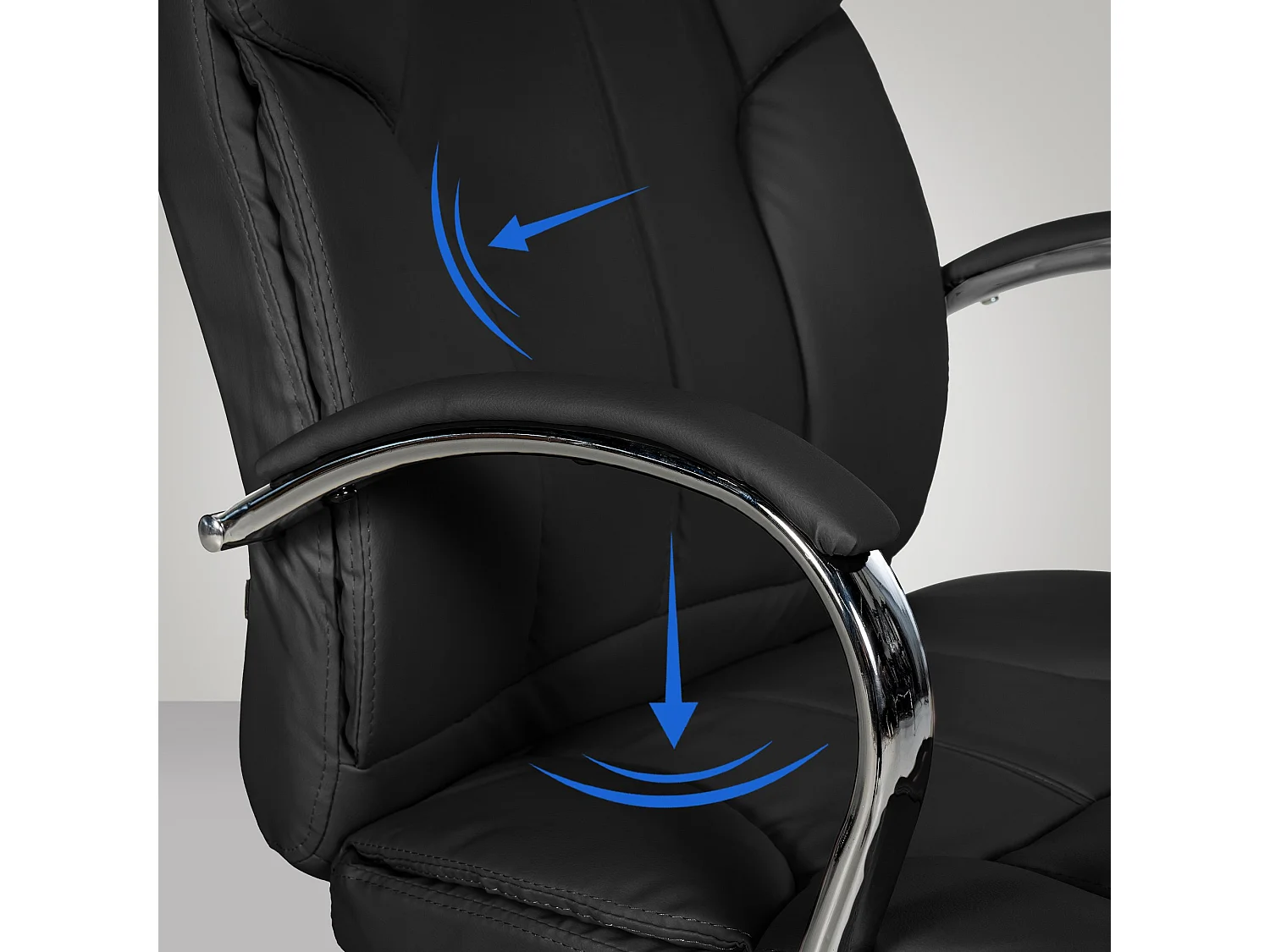 Chaise de bureau - Similicuir & Acier inoxydable - Noir - XXL Xanthos