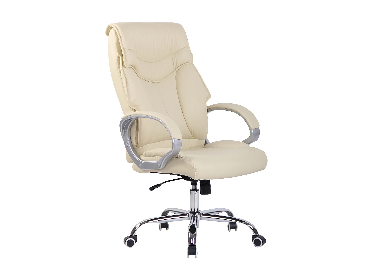 Chaise de bureau - Similicuir & Métal - Crème - Torro