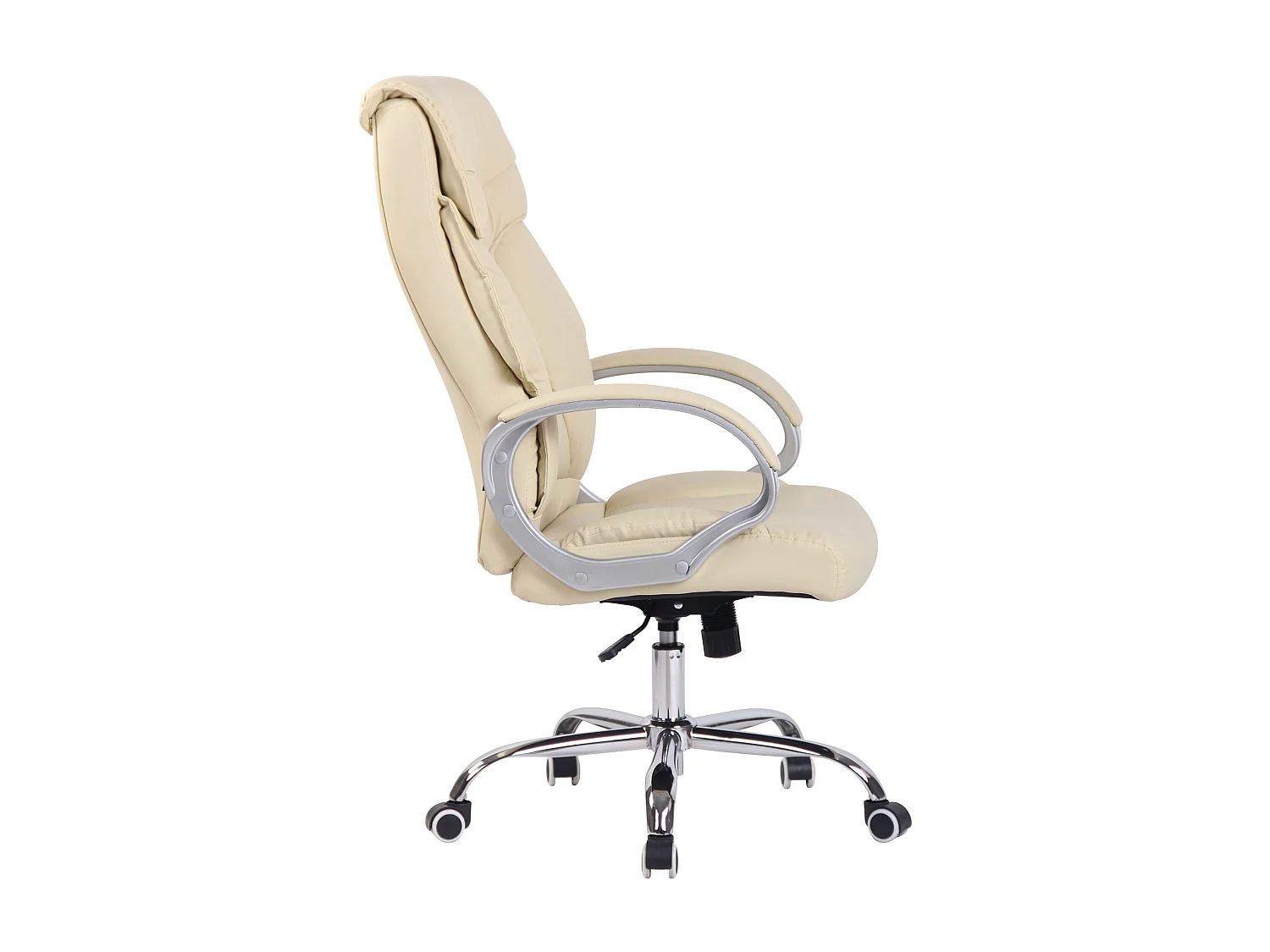 Chaise de bureau - Similicuir & Métal - Crème - Torro