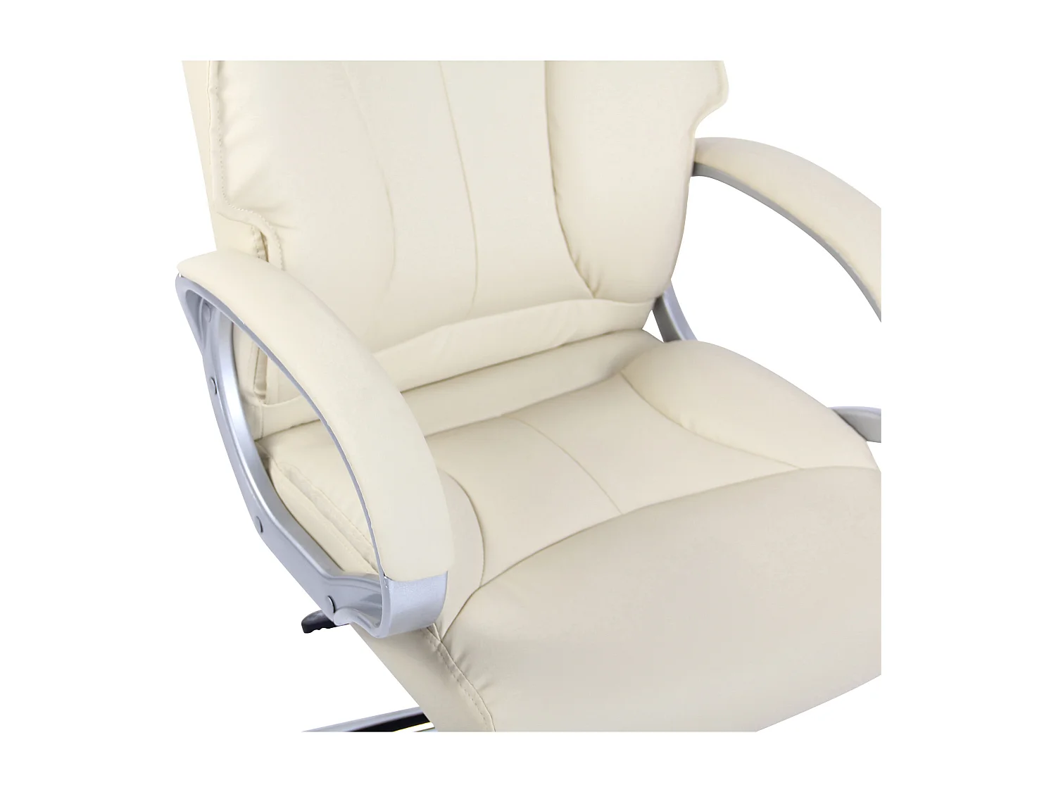 Chaise de bureau - Similicuir & Métal - Crème - Torro