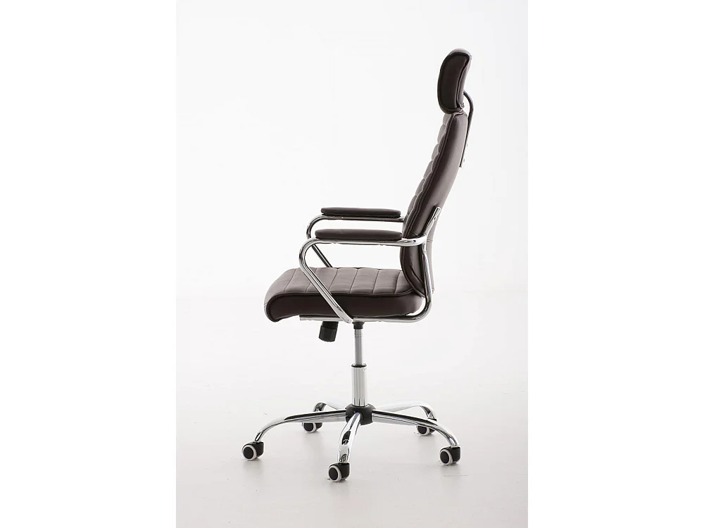Bürosessel - Kunstleder & Metall in Chromoptik - braun - Rako