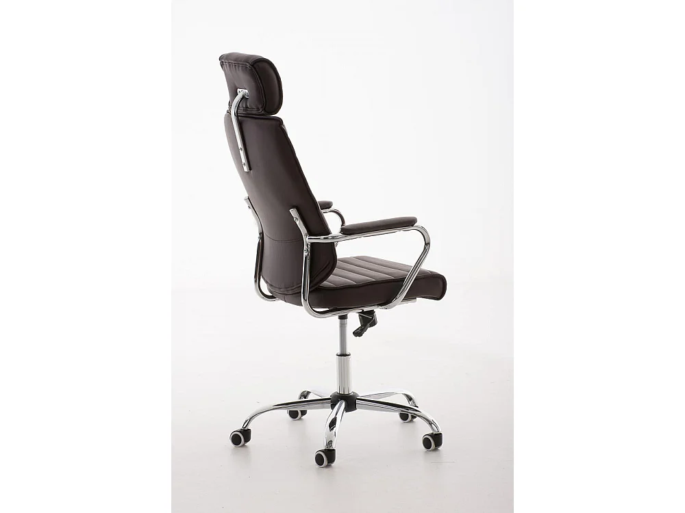 Bürosessel - Kunstleder & Metall in Chromoptik - braun - Rako