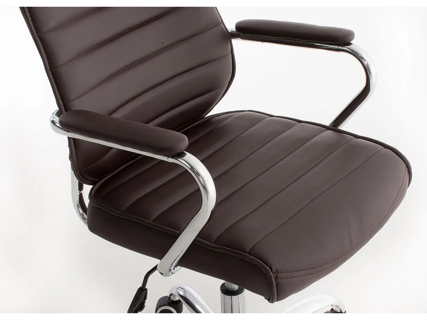 Bürosessel - Kunstleder & Metall in Chromoptik - braun - Rako